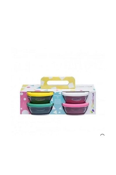 Paşabahçe 4-Piece Glass Storage Container, Breakfast