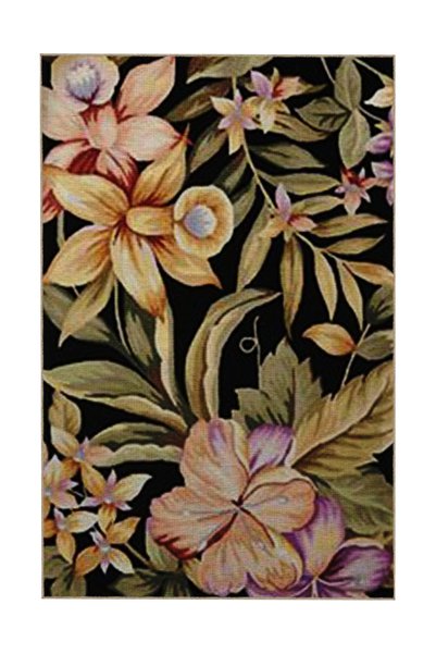 Rugs Modern Halı Multicolored Mixed Floral Flower and Leaf Patterned Creative...