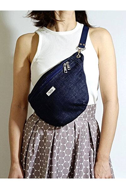 minart design Koyu Mavi Denim Çapraz kullanıla Uygun Sling Bag Bel Çantası