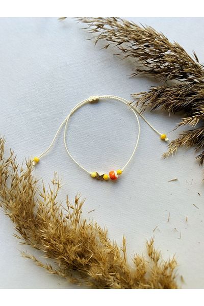 Atölye Merdiven Orange Butterfly Anklet Orange Fashion Anklet