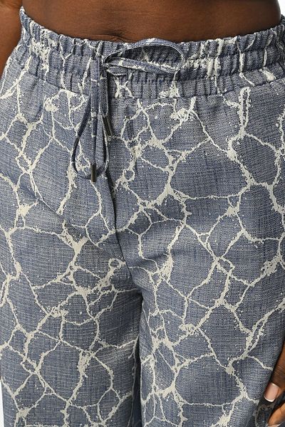 Orfeo Negro Patterned Wide Leg - Women's Elastic Waist Trousers