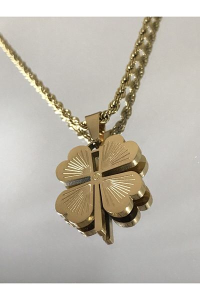 Opia JEWELRY - Steel Twist Chain Clover Necklace