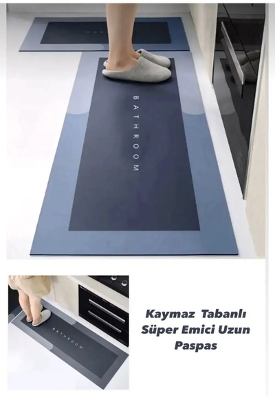 Bima Ticaret Büyük Boy Sihirli Su Emici Tabanlı Uzun Paspas 40*120 / Süper Em...