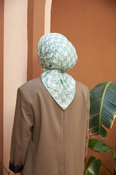 İpekhan Λεπτό βαμβακερό κασκόλ με σχέδιο Houndstooth