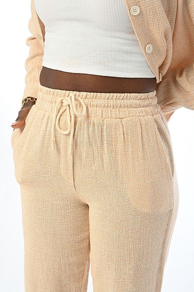 Orfeo Negro Pantaloni de damă confortabili din bumbac cu model - Talie elastică