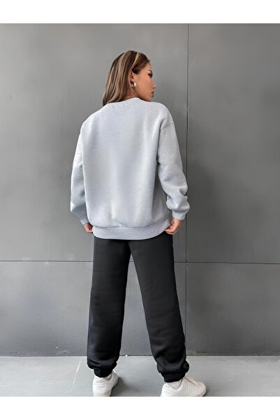 AFROGİYİM Brooklyn 1898 Printed Oversize Women's Sweatshirt and Sweatpants Set