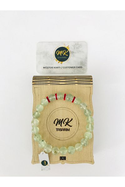 MK tasarım Mk Design - Real Prehnite Stone Mkt40002
