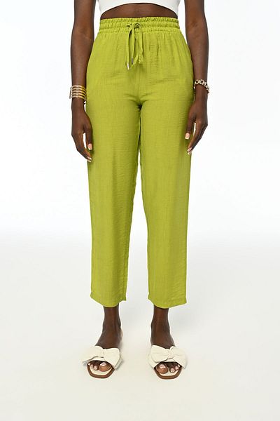 Orfeo Negro Women's - Straight Cut and Comfortable Fit Elastic Waist Pants
