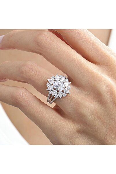 Effective Diamond Paris Işıltısı Işıltılı Gümüş Yüzük
