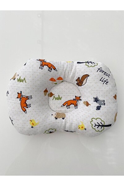 Jaju Baby 0-12 Ay Müslin Orman Düz Kafa Yastığı Yenidoğan Bebek Yastık