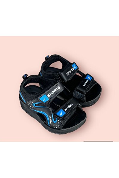 ŞAHGÜL Sandale Shahgül Negru Albastru pentru Băiat - Talpă Confortabilă, Velcro