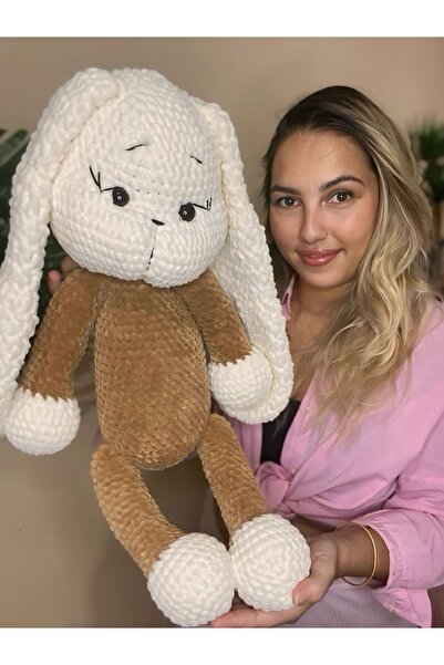 Homesinti 60cm Amigurumi Uyku Arkadaşı Tavşan (İSİM IŞLEMESİ YAPILIR)