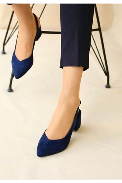 Demashoes Navy Blue Women's Heeled Shoes