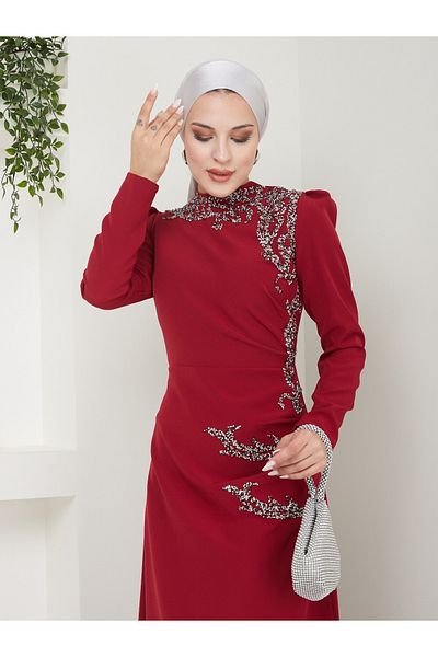 Modahiro Sea Hijab Evening Dress - DNZ00001 Model