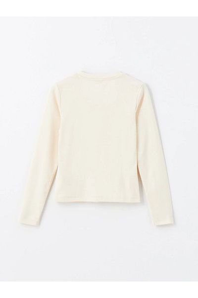 LC Waikiki LCW Kids Girls - Μακρυμάνικο μπλουζάκι με κέντημα με λαιμόκοψη