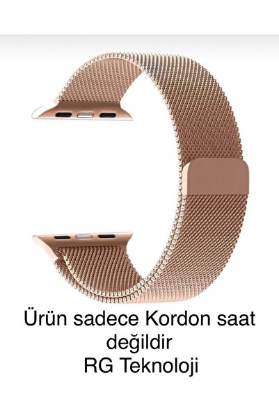 RG Teknoloji Apple Wacht 234567 38/40/41mm Hasır Örgü Metal Milano Kordon ros...
