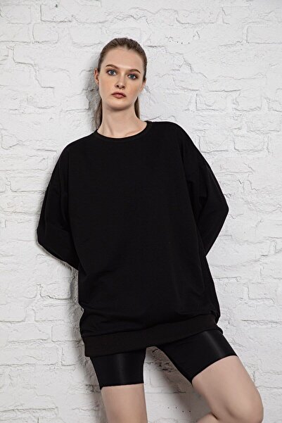 MyBen Unisex μακρυμάνικο μαύρο oversize φούτερ Irf051 Irf051