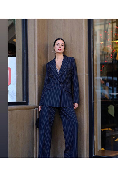 CAN ÇAPAR Palazzo Striped Women's Suit