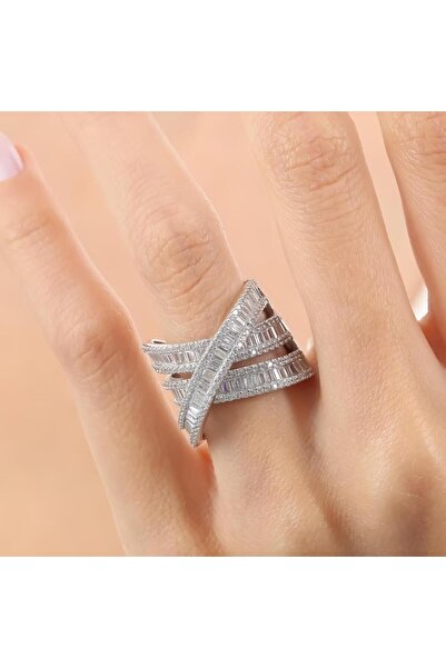 Mia Vento Pırlanta Montür Baget Sarmalı Gümüş Yüzük