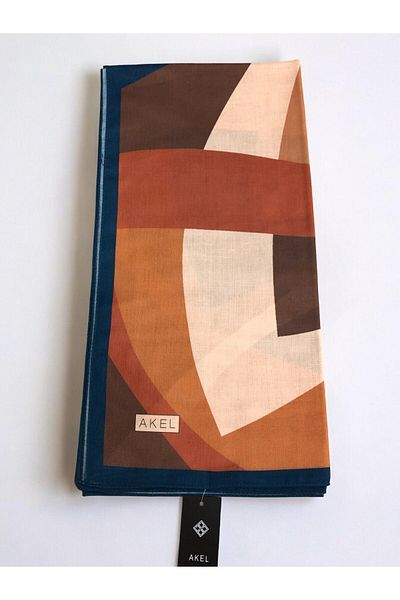 Akel 95x95 Ethnic Patterned Digital Soft Scarf