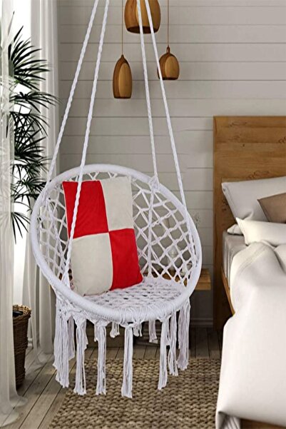 Genel Markalar Ipli Relakx Beyaz Salıncak Minderli