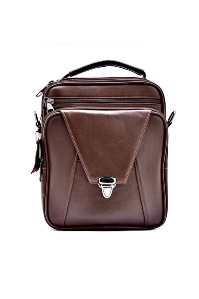 CüzCan Men's Hand and Shoulder Bag - Brown, Genuine Leather