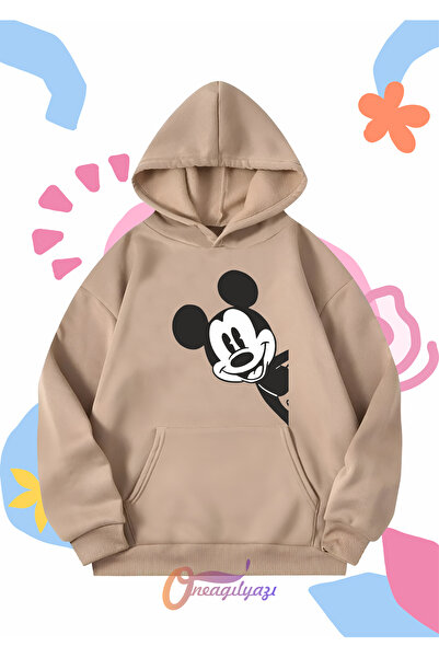 oneagılyazı Hanorac cu glugă pentru copii, unisex, Mickey Mouse, roșu cu impr...