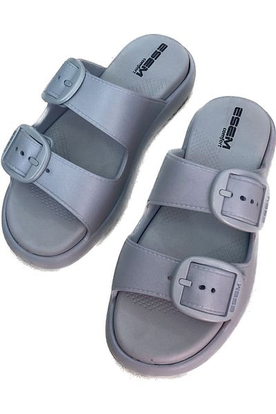 Esem women's comfort sole double buckle slippers