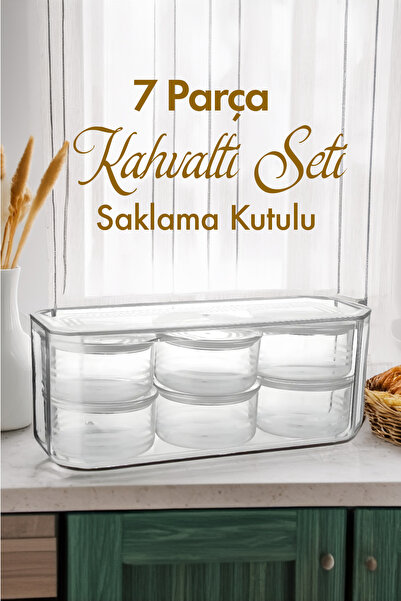 Moreva 7 Parça Saklama Kutulu Kahvaltı Seti Vakum Kapaklı Kahvaltılık Set | K...
