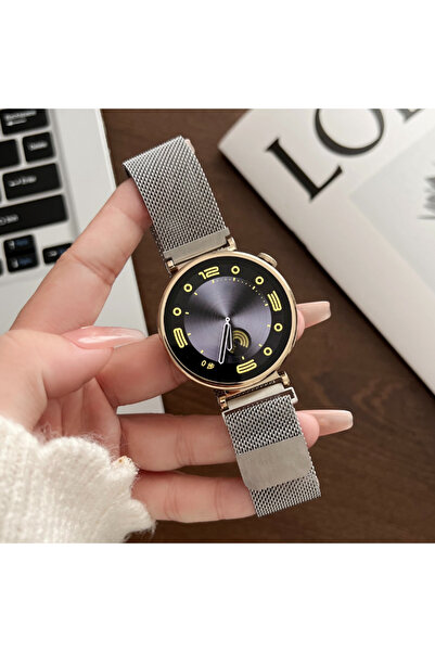 PSGT Huawei için 18mm manyetik kayış izle GT4 41mm paslanmaz çelik Metal deği...