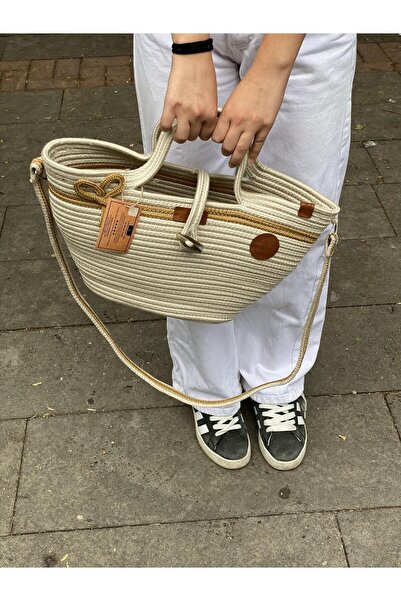 ModaCardin Пляжна сумка та сумка через плече - сумка ручної роботи з джутового плетіння