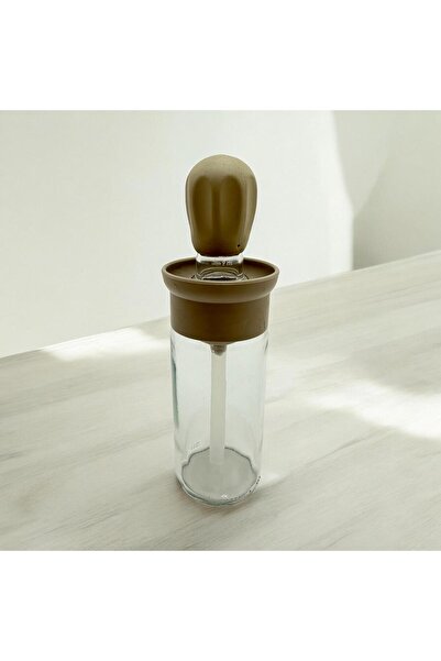 istoç وعاء زيت بالفرشاة مع وعاء سيليكون بيج - 300 مل