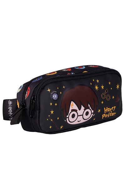 WİGGLE Wiggle Harry Potter - Black School Pencil Case Double Compartment Cloth Pen Bag For Kids