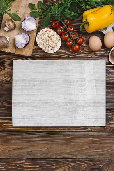 Postifull Glass Cutting Board, Chopping Board, Natural Wood Pattern, Thick and Tempered Unbreakable Glass, 21*30cm