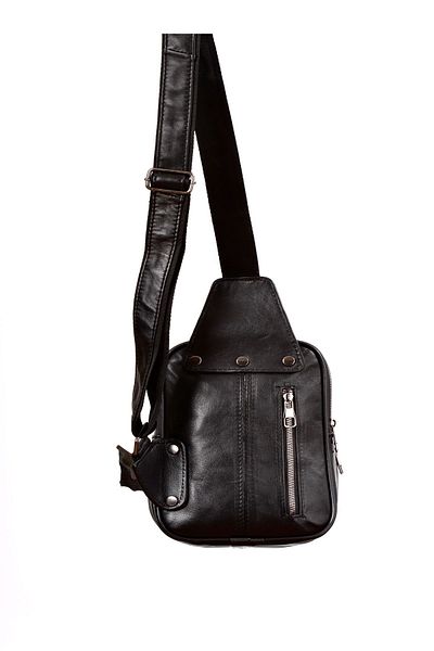 CüzCan Unisex Μαύρο Γνήσιο Δέρμα - Τσάντα ώμου και στήθους