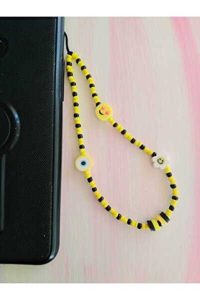 nasclaycollection فيمو هدية حزام الهاتف، سحر، حقيبة ومحفظة زخرفة اللون الأصفر