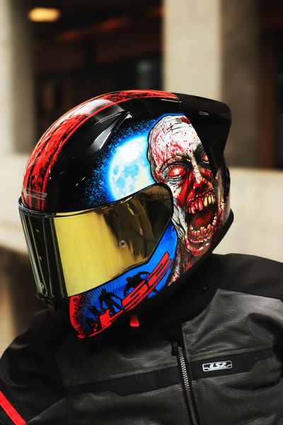 LS2 RAPID 2 RACE ZOMBIE SİYAH-KIRMIZI KASK