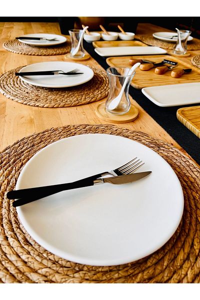 CASA DE BELLA Modern Bamboo Porcelain Breakfast Set for 12 People - 85 Pieces