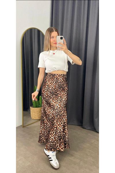 Fiori Langer Satin-Maxirock – elastische Taille