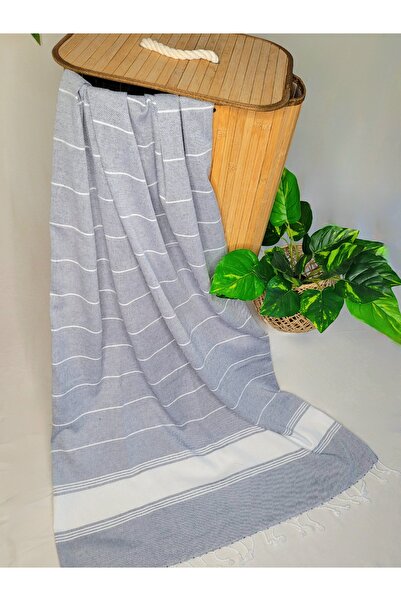 %100 Pamuk Sultan Serisi Peştemal Vücut Banyo Havlusu (90X180 CM) Gri