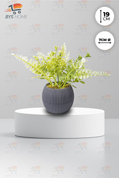 BYSHOME طاولة زينة ورف زهرة مع زخرفة بيضاء في وعاء زهور صناعية 19 سم