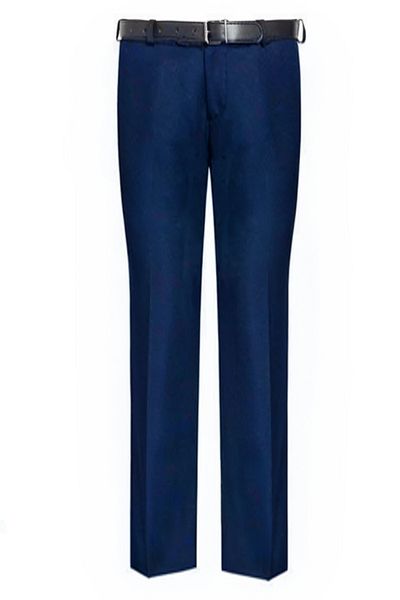 BayBayan Navy Blue Lycra Men's Trend Trousers - Elastic Waist College and School Shoes