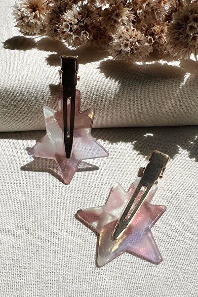 ODESE DESIGN 2’li İz Yapmayan Klips Toka Seti Lila Sedefli Yıldız