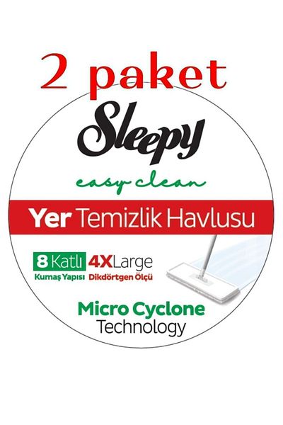 Sleepy 4-Piece and 8-Piece Floor Cleaning Towels - Durable Special Packaging, 2 Packs