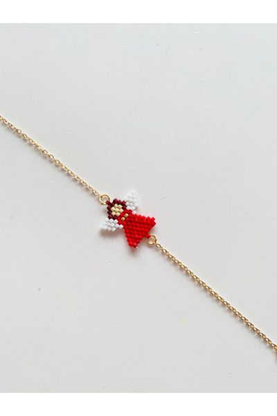 elamindunyasi Red Handmade Miyuki Angel Bracelet