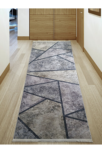 PANDA HALI Dijital Baskı Kaymaz Taban Yıkanabilir SAÇAKLI Koridor Mutfak Ve O...