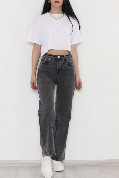 byhaziran butik Diana Women's High Waist Wide Leg Loose Wide Leg Jeans