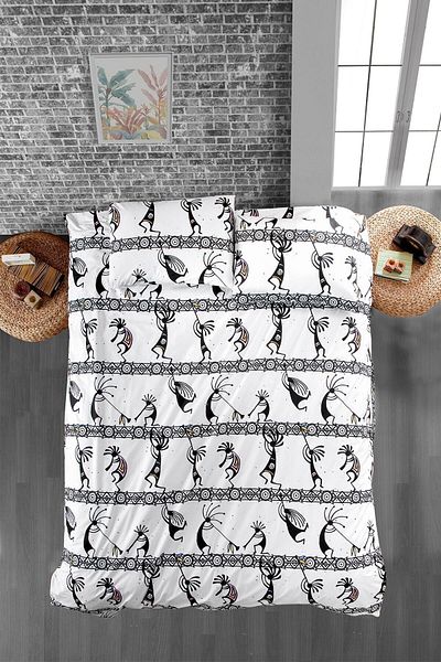 Home&Bath Basic Double Duvet Cover Set - Kokopelli