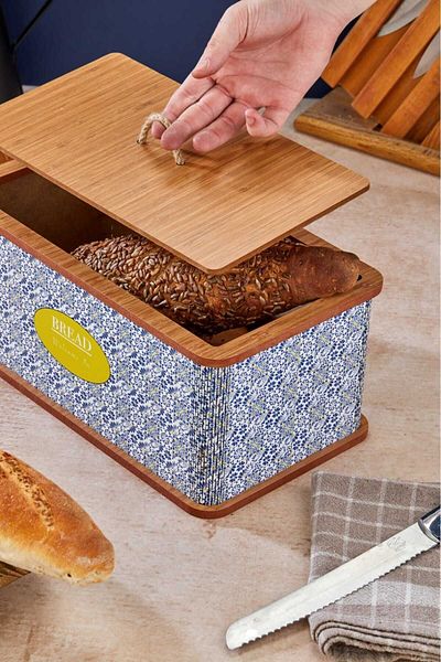 welcomein Luxury Bread Box - Special Design, Natural Wood, Multi-Purpose Kitchen Kitchen Bread Basket