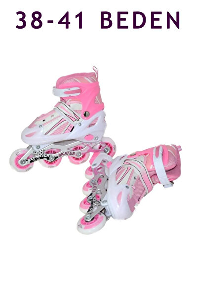 direkstoktan 38-41 Numaralı Pembe Ayarlanabilir Tekerlekli Paten - L Beden (3...